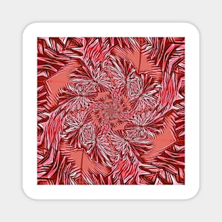 floral fantasy spiral pattern in shades of pink and red Magnet