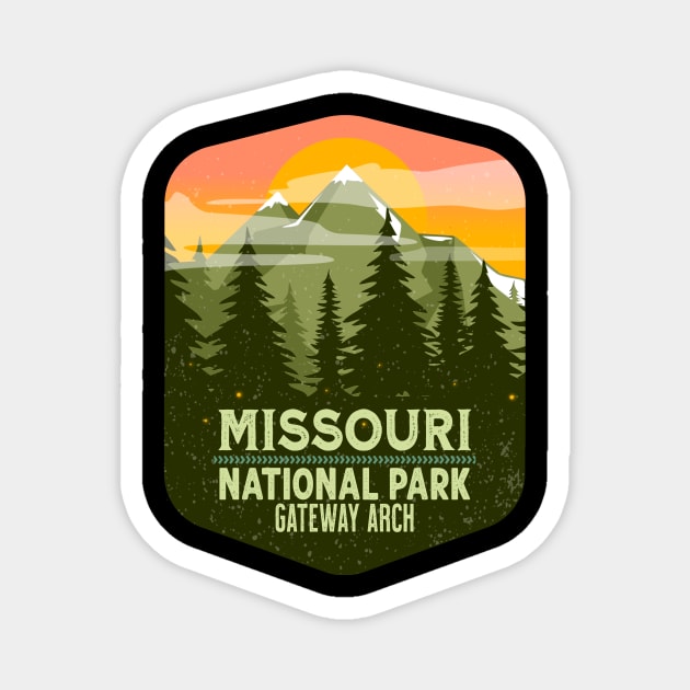 Vintage Gateway Arch National Park Missouri Magnet by Alien Bee Outdoors