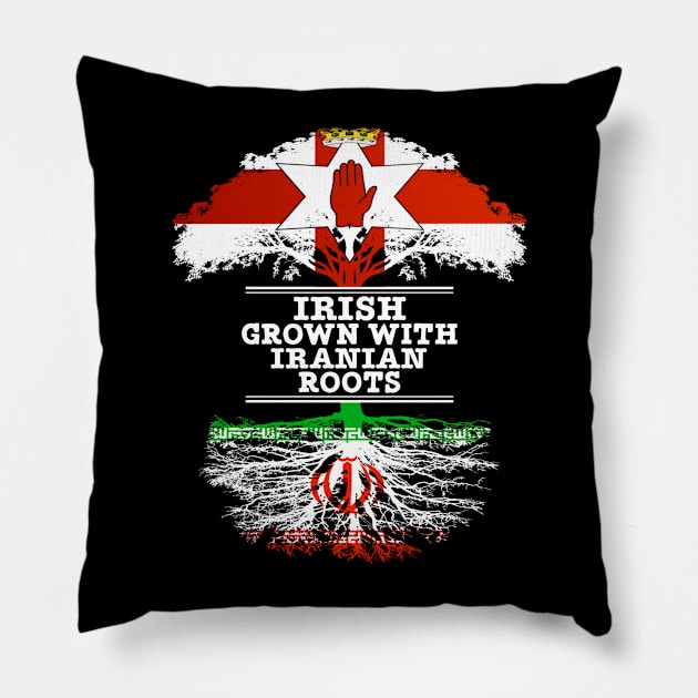 Northern Irish Grown With Iranian Roots - Gift for Iranian With Roots From Iran Pillow by Country Flags