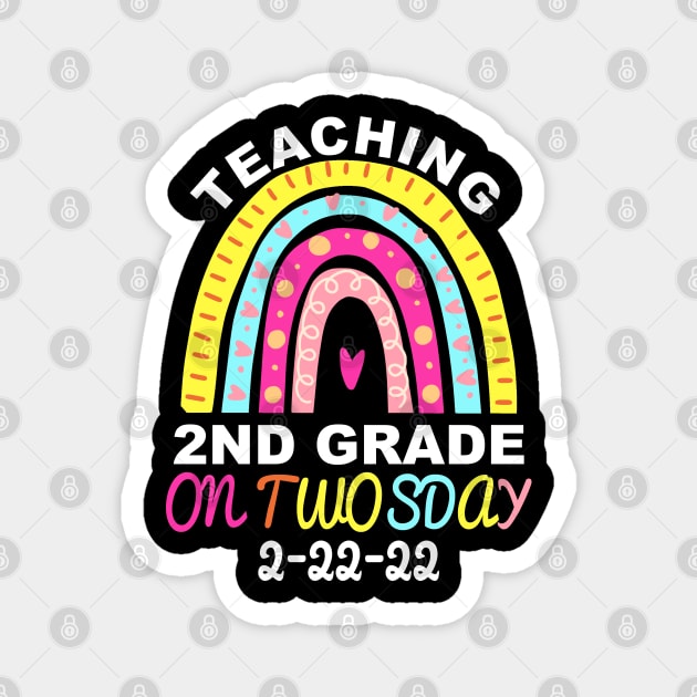 Teaching 2nd Grade On Twosday 2/22/2022 Funny School Teacher Magnet by ZimBom Designer