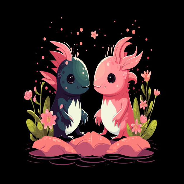 Axolotl Couple Valentine by JH Mart