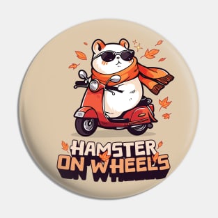 Awesome Autumn Fall Hamster on Wheels T-Shirt Pin