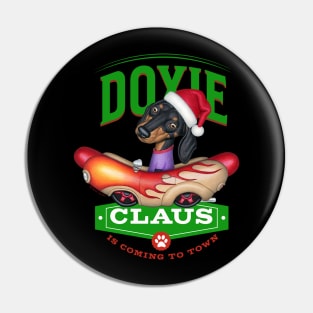 Doxie Claus Dachshund is coming to Town Pin