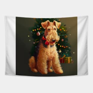 Cute Airedale Terrier Drawing Tapestry
