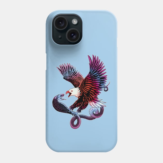 Eagle and Snake Graphic Design Phone Case by TMBTM