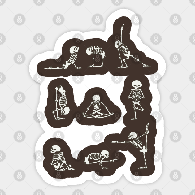 Skeleton Yoga - Skeleton - Sticker