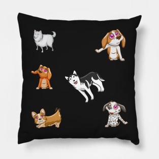 Dog stickers pack-9 Pillow