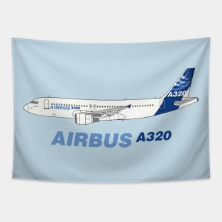 Airbus A320 Illustration Tapestry