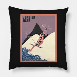 Verbier ski mountains 1985 vintage skiing 80's Pillow