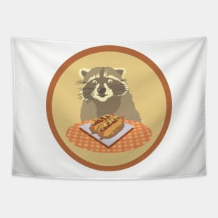 Racoon and Hot Dog Tapestry