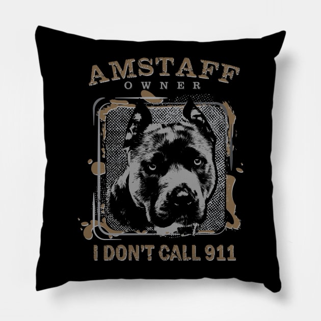 American Staffordshire Terrier - Amstaff Pillow by Nartissima