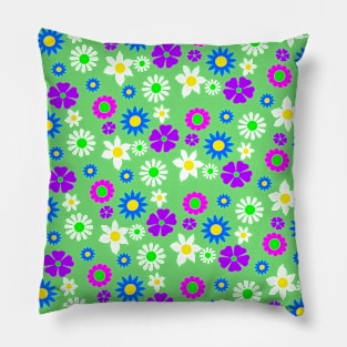 All the Little Flowers on Green Pillow