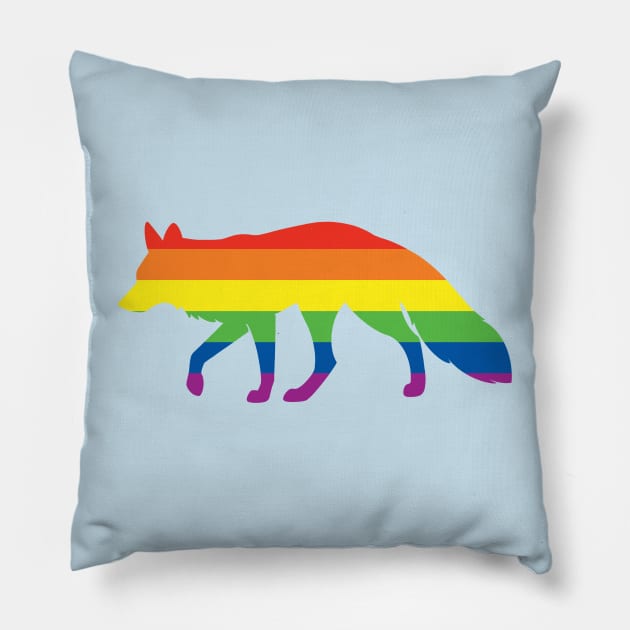 Pride Animals- Gay Fox Pillow by HeckHound