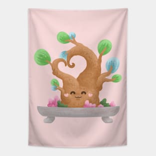 Cute Bonsai with Hearty Shape Trunk Tapestry