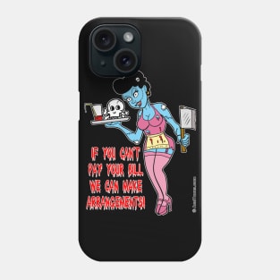 Sexy Zombie Waitress With Tray & Cleaver Phone Case