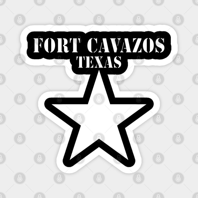 Fort Cavazos Texas with White Star X 300 Magnet by twix123844