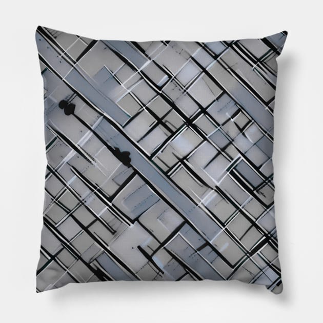 Comic Book Style Slate Brick Wall (MD23Bgs00e) Pillow by Maikell Designs