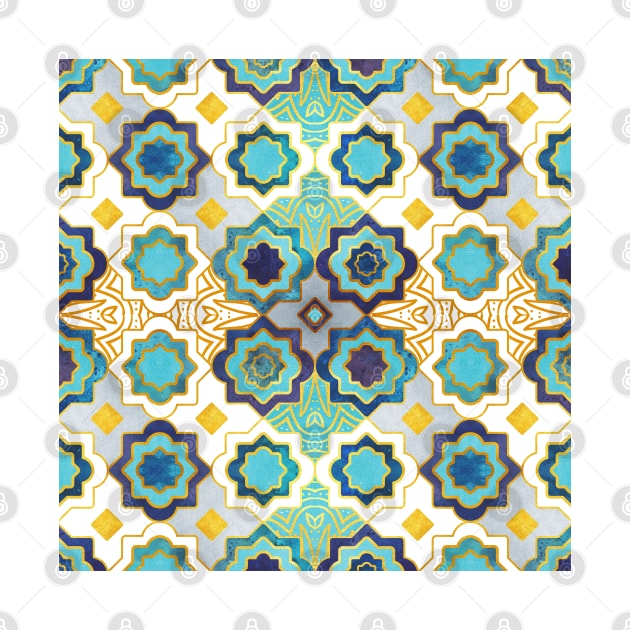 Marrakesh gold and blue geometry inspiration // pattern by SelmaCardoso