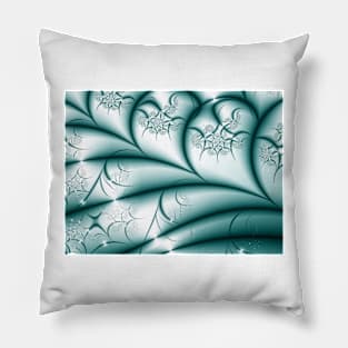 Winter blue fractal Pillow