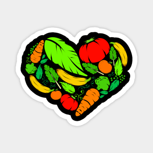 Healthy Veggie Heart For Vegetarian And Vegan Magnet