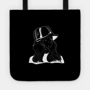 The girl with the bucket hat Tote