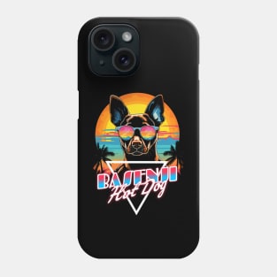 Retro Wave Basenji Hot Dog Shirt Phone Case