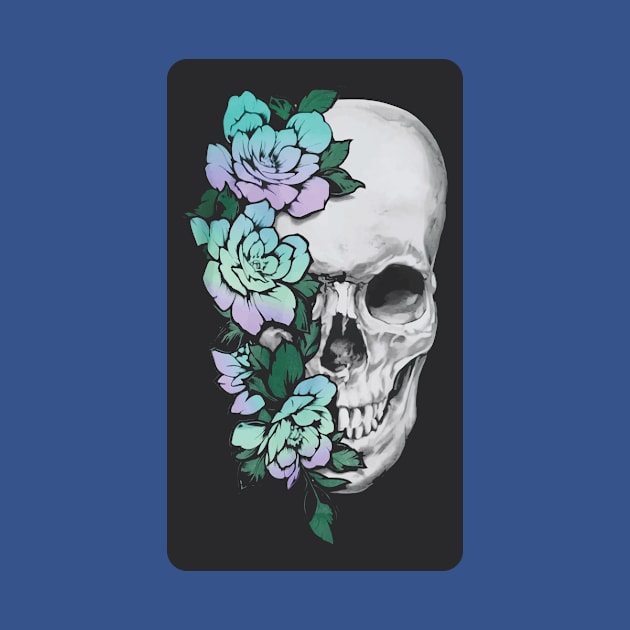 Floral Skull Graphic 2 by olive sthis