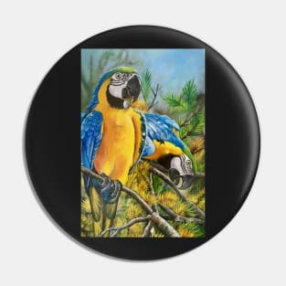 Blue and Gold Macaws #1 Pin