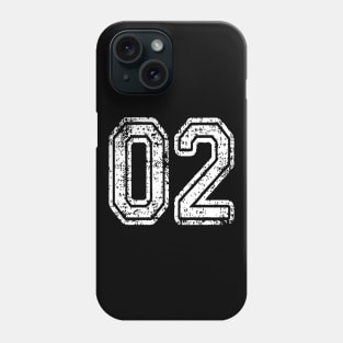 Number 02 Grungy in white Phone Case