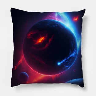 Planets Lights In Space Pillow