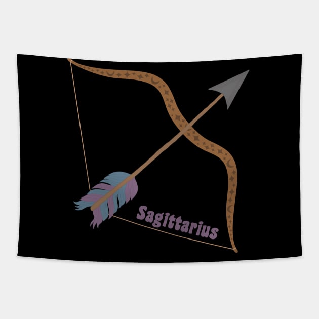 Sagittarius Bow and Arrow Zodiac Star Sign Tapestry by MadelaneWolf 