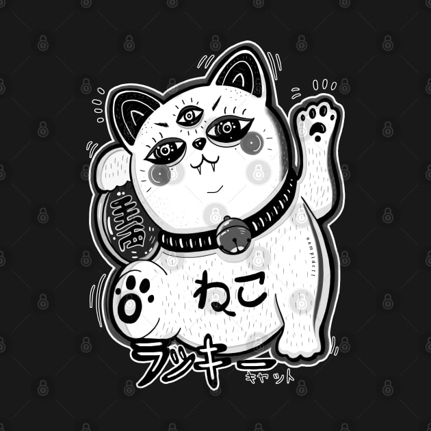 lucky cat - manekineko BLAVK by dett