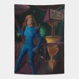 Future Cyborg Woman Tapestry