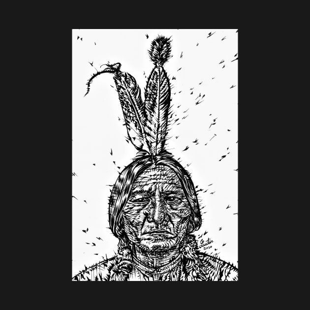 SITTING BULL ink portrait.2 by lautir