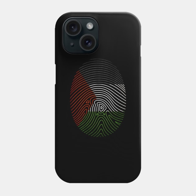 Palestine Is In My Blood - The Finger Print Palestinian Flag Phone Case by mangobanana