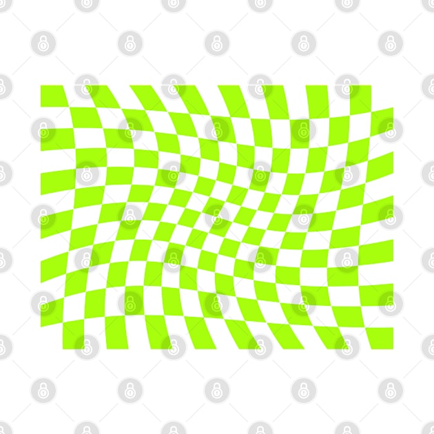 Twisted Checkered Square Pattern - Bright Green Tones by DesignWood Atelier