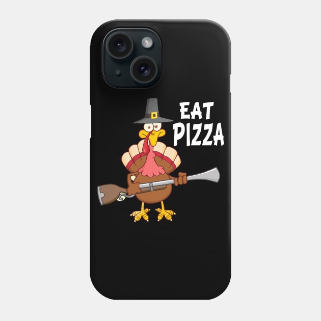 Turkey Eat Pizza Funny Thanksgiving Vegan Phone Case by medrik