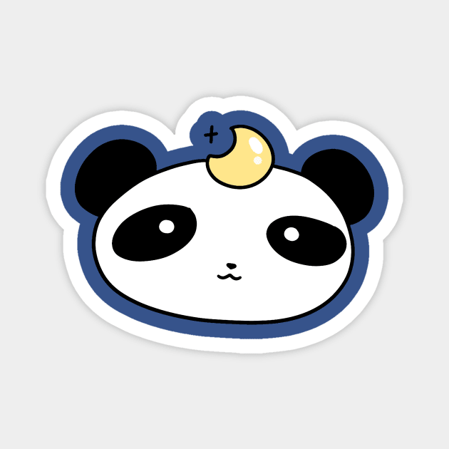 Moon Panda Face Magnet by saradaboru