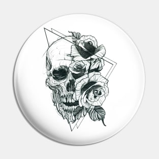 Skull and Roses Pin