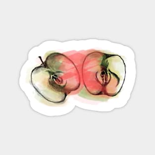 Two halfs of an apple Magnet