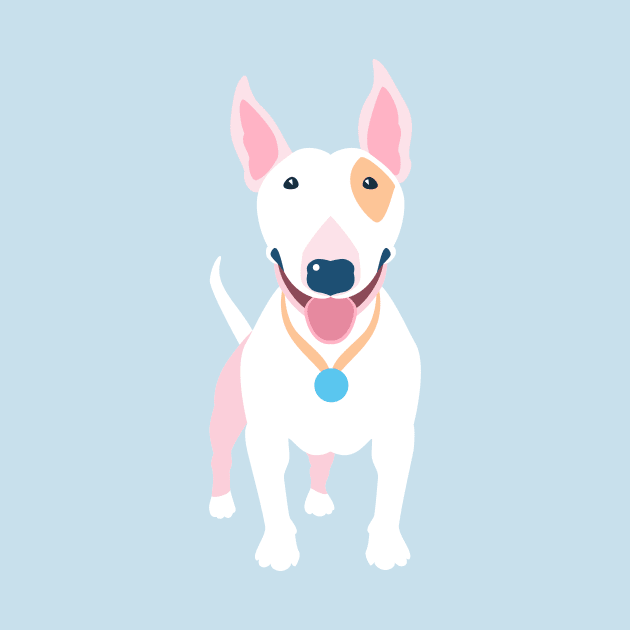 White Bull Terrier dog by kavalenkava