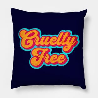 Retro Cruelty-Free Graphic Logo Pillow