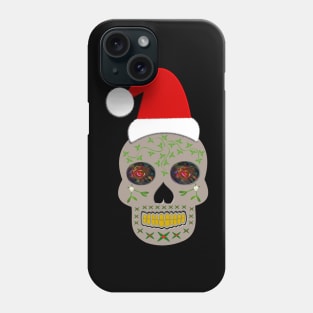 Pagan Christmas Skull in a Santa Hat Phone Case