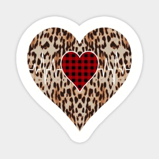 Women’s Striped Plaid Printed Heart Valentine's Day Magnet