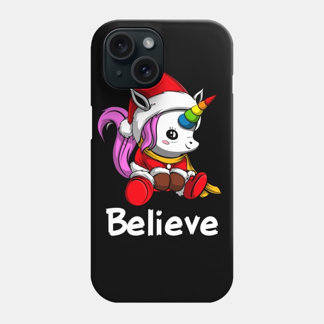 Unicorn Santa Christmas Phone Case by underheaven