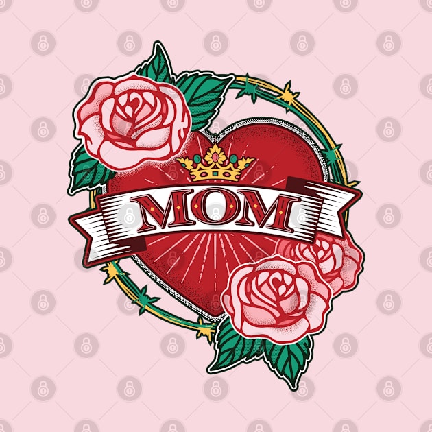 Ornamental Tattoo Style Heart - MOM by wickedpretty