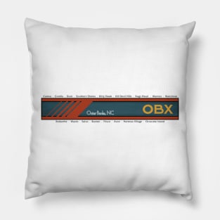 OBX Outer Banks Towns Dark Lettering Pillow