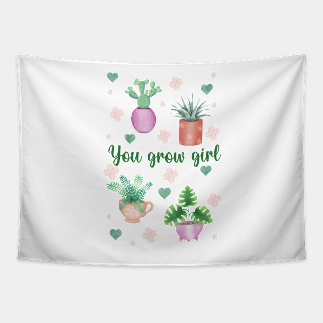 You grow girl! Tapestry by Manxcraft
