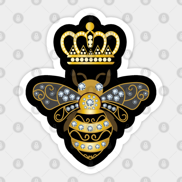 Queen Bee With Crown Queen Bee Aufkleber Teepublic De