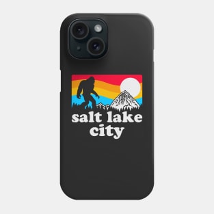 Salt Lake City Bigfoot, Funny Sasquatch Merch Retro Sunset Utah Bigfoot Phone Case